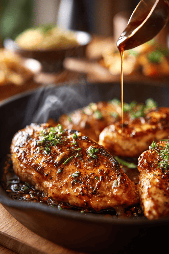 Maple Balsamic Chicken with Roasted Pear Orzo