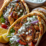 Mediterranean Chicken Pita Wraps with Dill Yogurt Sauce
