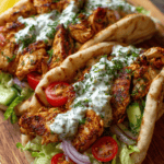 Mediterranean Chicken Pita Wraps with Dill Yogurt Sauce