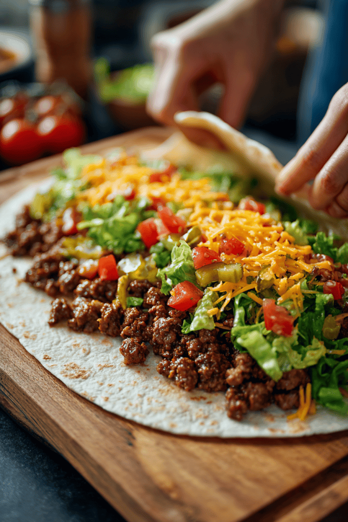 Burrito Style Cheeseburger Wraps