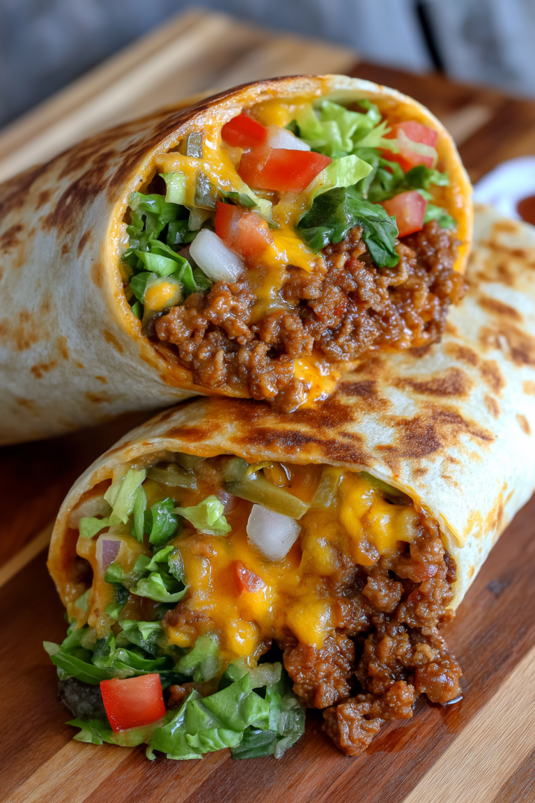 Burrito Style Cheeseburger Wraps