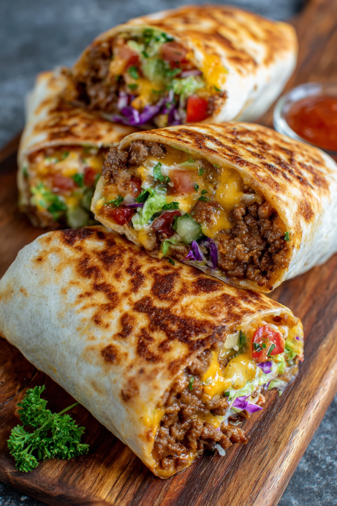 Burrito Style Cheeseburger Wraps