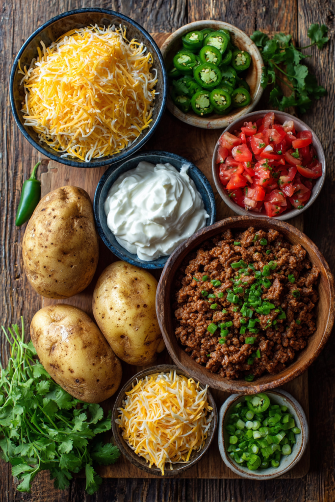 Cheesy Loaded Taco-Stuffed Potatoes