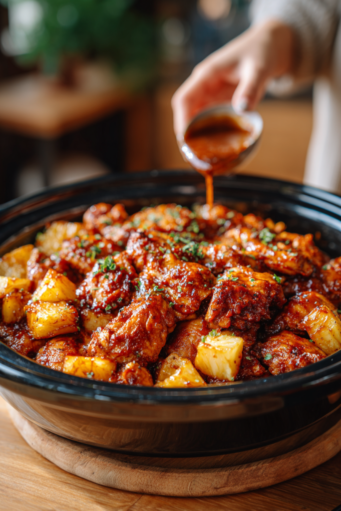 Crockpot Pineapple BBQ Chicken