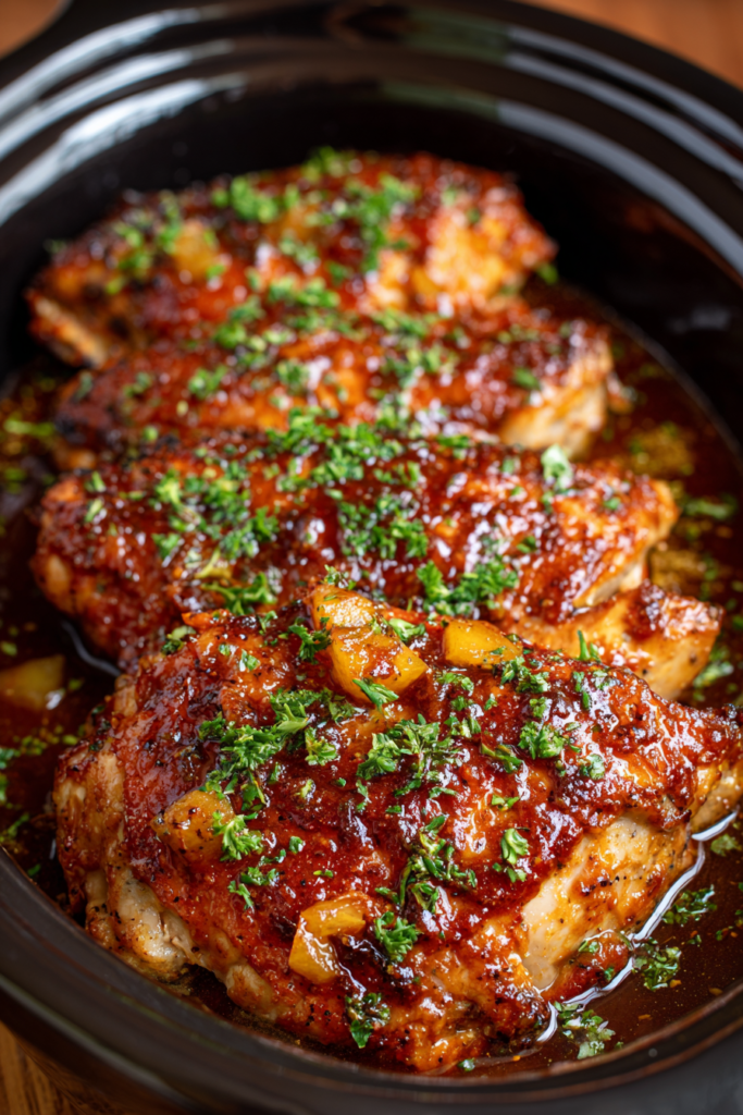 Crockpot Pineapple BBQ Chicken
