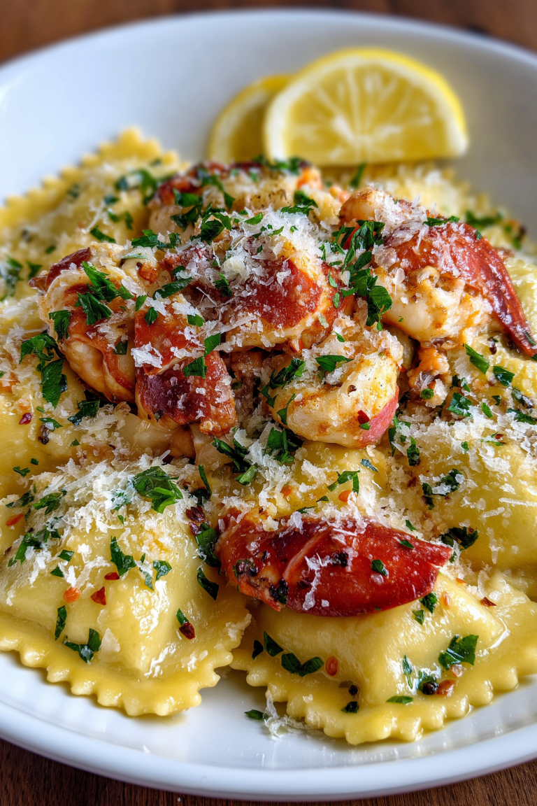 Garlic Butter Lobster Ravioli