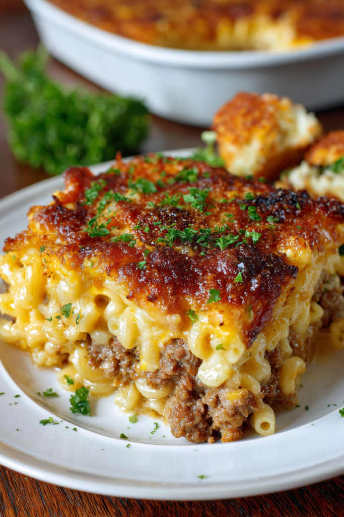 Mac and Cheese Meatloaf Casserole