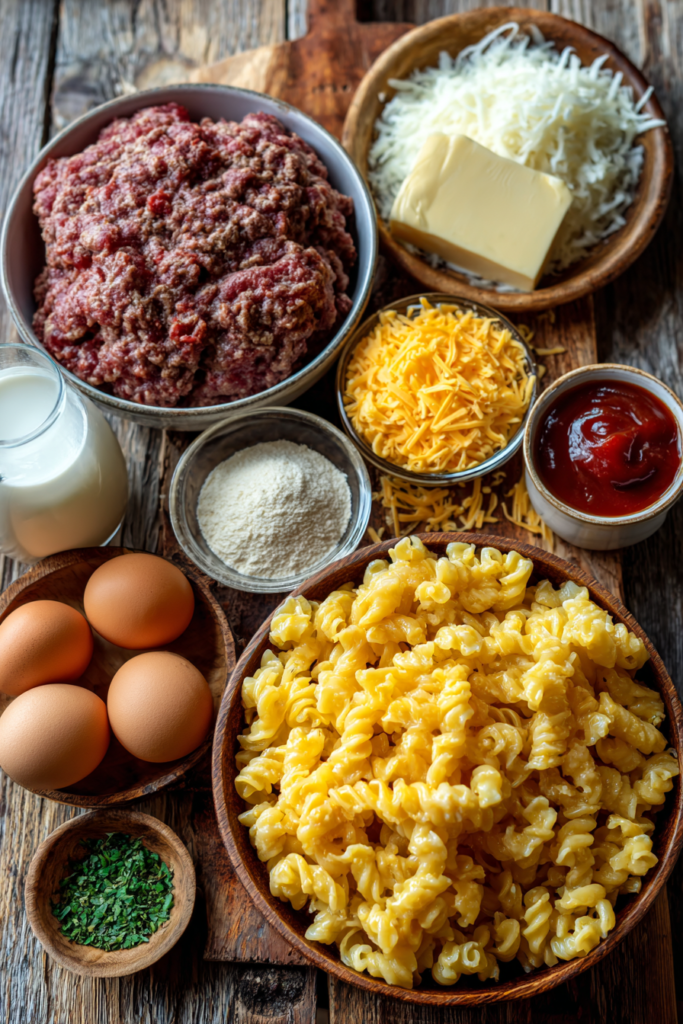 Mac and Cheese Meatloaf Casserole