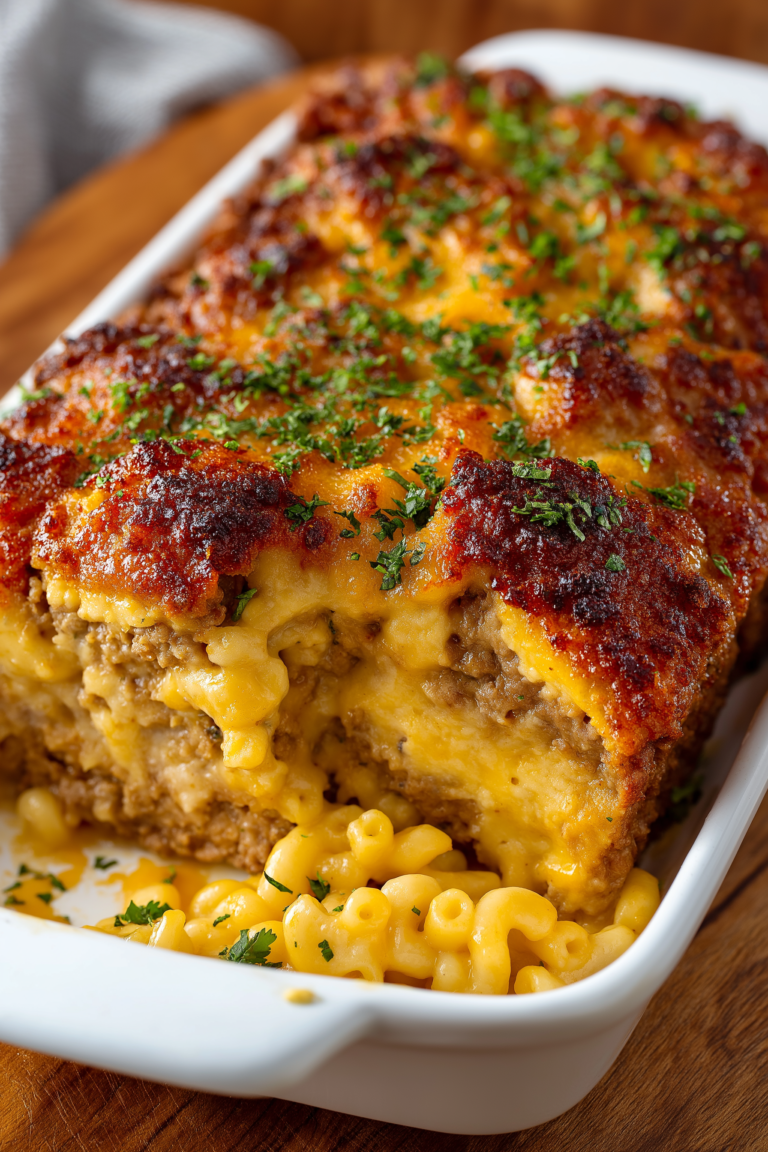 Mac and Cheese Meatloaf Casserole