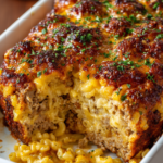 Mac and Cheese Meatloaf Casserole