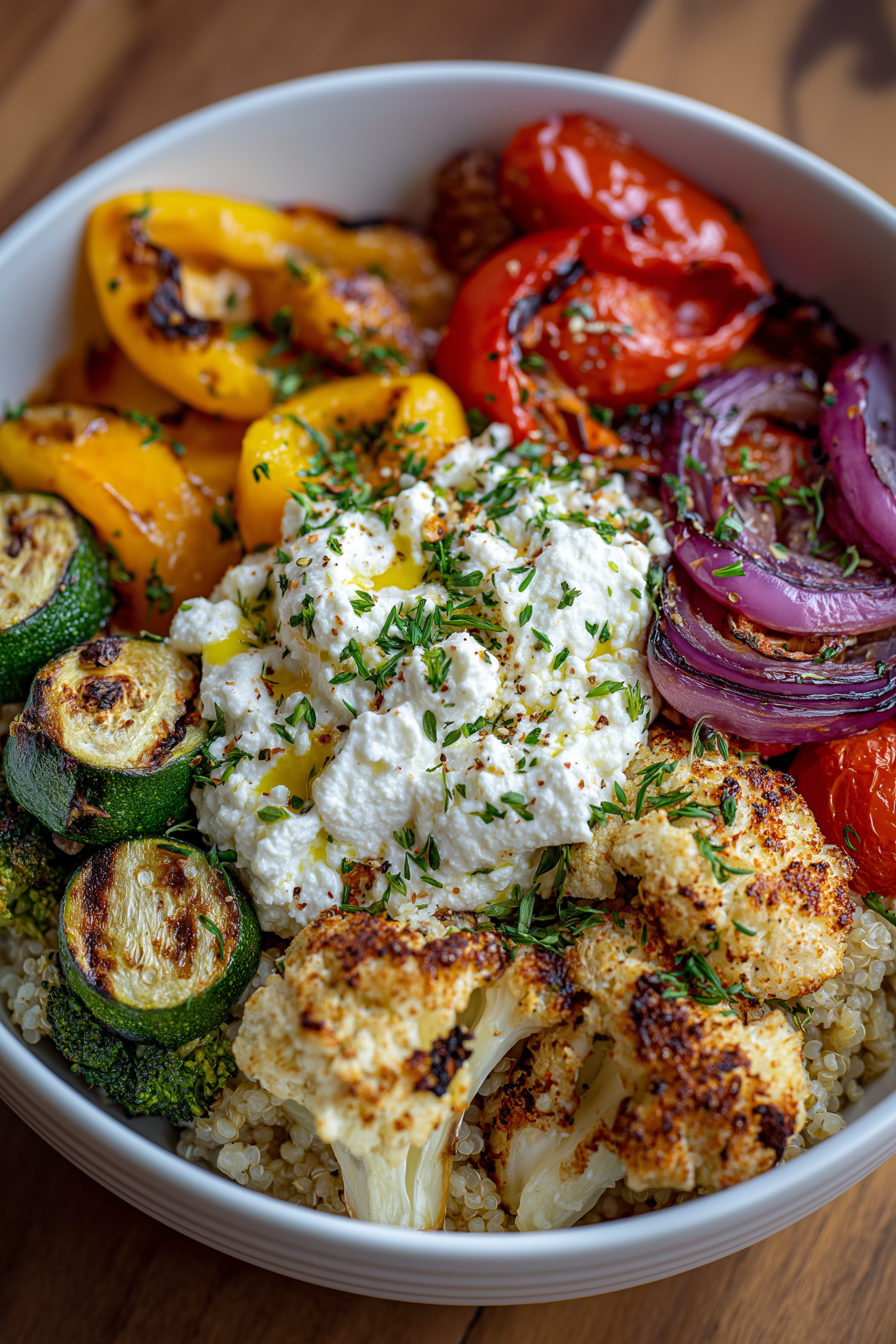Whipped Feta Roasted Vegetable Bowl